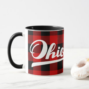 Mug Souvenir rouge de motif de contrôle de Buffalo de