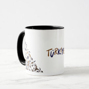 Mug Souvenir Turkiye or et bleu