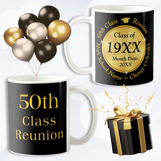 Mug Souvenirs de Réunion de 50 ans. Changer les couleu (50 year Class Reunion Souvenirs. 50th class reunion gifts. Class reunion ideas 50 years. Coffee Mug.)