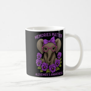 Mug Souvenirs Heimer's Awareness Purple Elephant Flowe