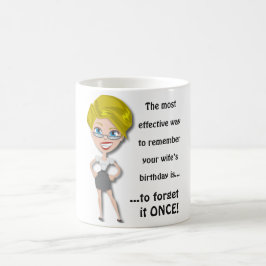 Mug Souviens-toi de l'anniversaire de la femme, drôle 