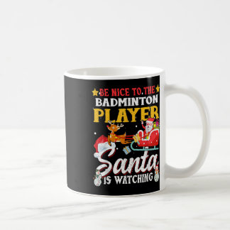Mug Soyez Contente De Badminton Player Père Noël Regar