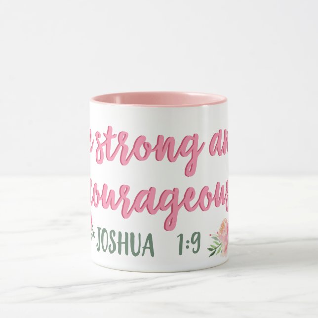 Mug Soyez forts et courageux Ecriture // Verse Bible (Centre)