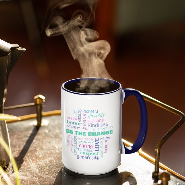 Mug Soyez le nuage de mots positif Change (Créateur téléchargé)