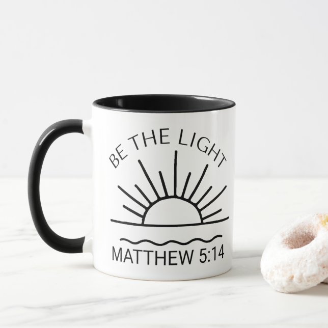 Mug Soyez Le Verset Lumière-Chrétienne-Religieuse-Foi- (Avec donut)