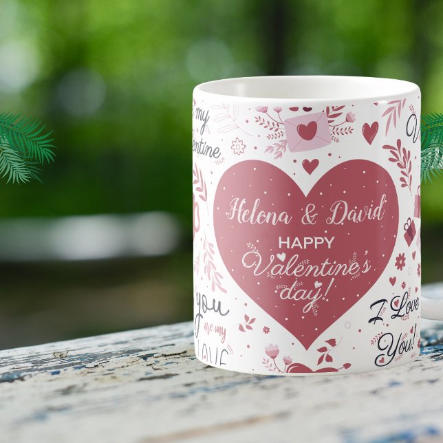 Mug Soyez Mon Valentin Je T'Aime Nom Personnalisé (Créateur téléchargé)