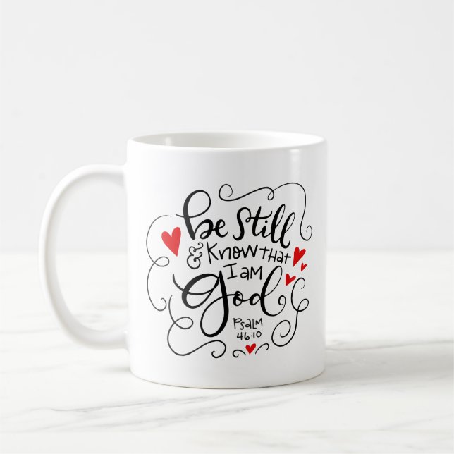 Mug Soyez toujours et sachez que je suis Dieu, lettre  (Gauche)