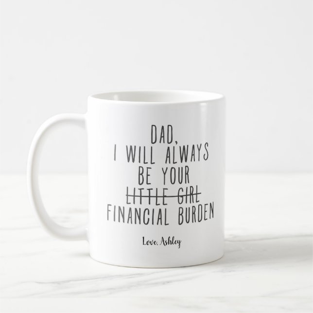 Mug Soyez toujours votre fardeau financier drôle Café  (Gauche)