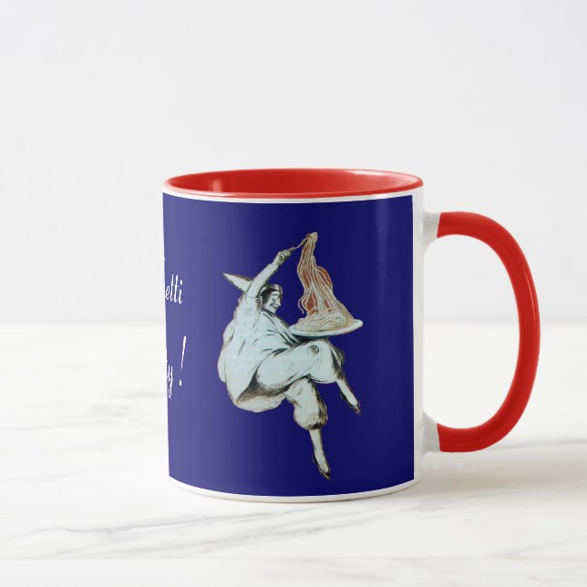 Mug SPAGHETTI PARTY CUISINE ITALIENNE, RESTAURANT bleu (Droite)