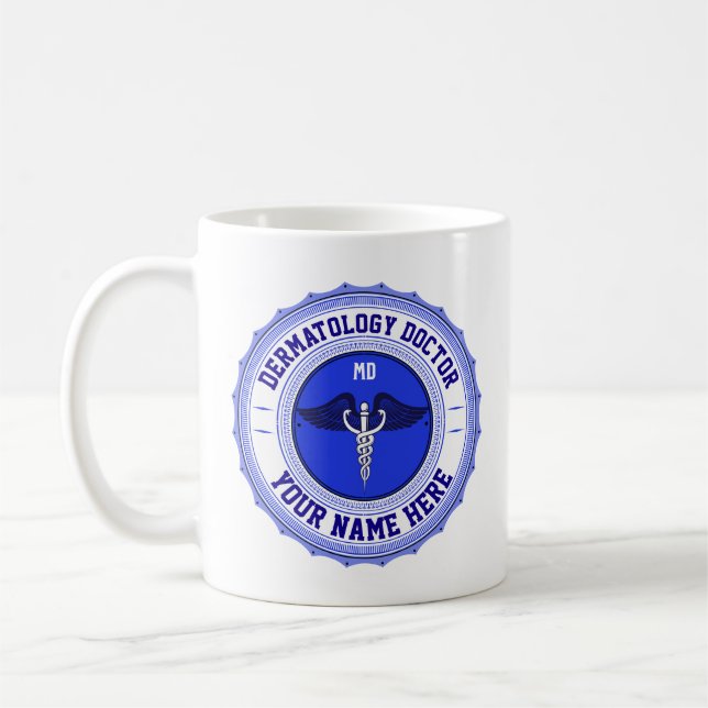Mug Spécialité MD personnalisable Caduceus Dermatologi (Gauche)