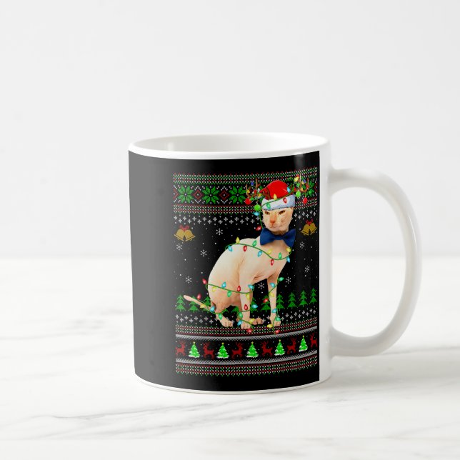 Mug Sphynx Cat Ugly Christmas Sweaters Holiday Santa C (Droite)