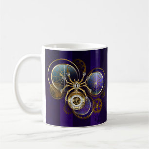 Mug Spider Steampunk sur Arrière - plan pourpre