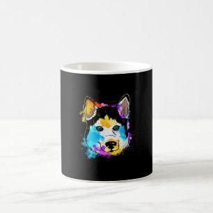 Mug Splash Art Sibérien Husky Cute Cadeau Hommes Femm