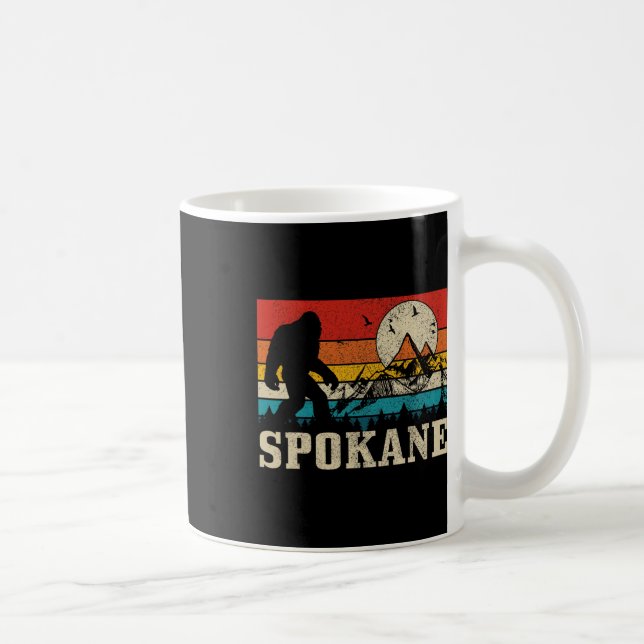 Mug Spokane Washington Bigfoot Vintage Mountain Hunter (Droite)