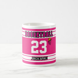 Mug Sport de basket-ball rose et blanc chaud
