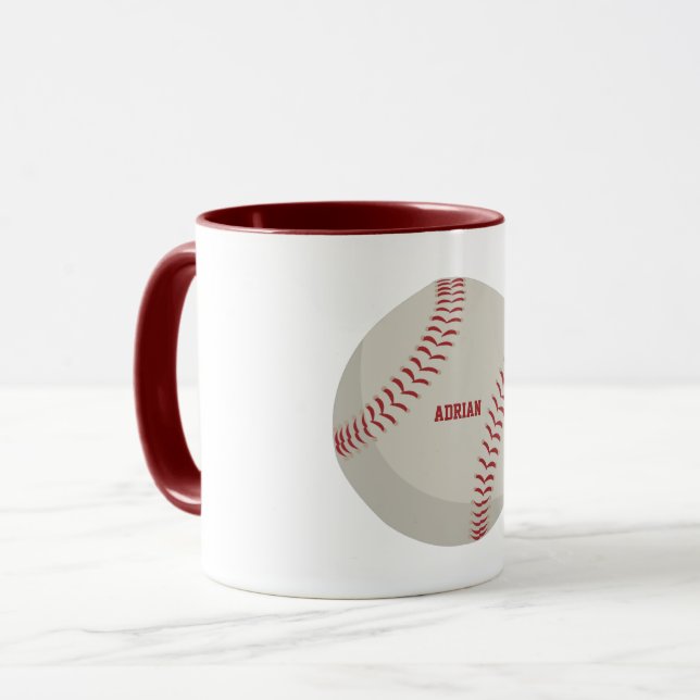 Mug Sports de baseball personnalisés (Devant gauche)
