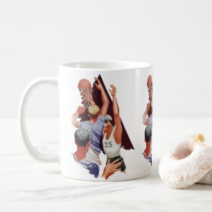 Mug Sports vintages, joueurs de basket-ball dans un je