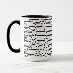 Mug Spots et bandes 2 en noir et blanc