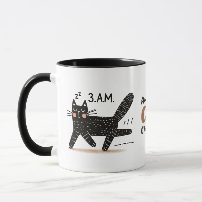 Mug Sprint Whimsical Black Cat à 3h du matin (Gauche)