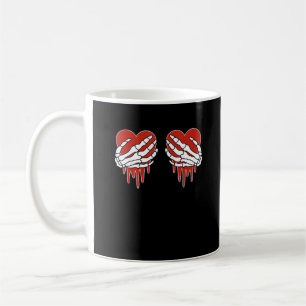Mug Squelette anti-Valentin mains coeur Goth