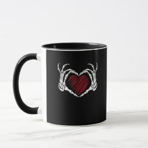 Mug Squelette Coeur main signe costume tendance Hallow