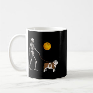 Mug Squelette de Bouledogue Anglais promenant pour Hal