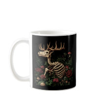 Squelette de cerf mystique gothique floral