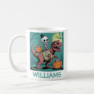 Mug Squelette de Halloween personnalisé à cheval sur u