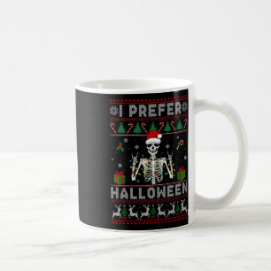 Mug Squelette de Noël Je préfère Halloween Noël