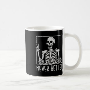 Mug Squelette d'Halloween floral Boire du café ne sera