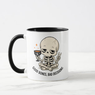 Mug Squelette drôle Bonne ossature Mauvaises décisions