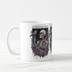 Mug Squelette floral avec un amour d'oiseaux