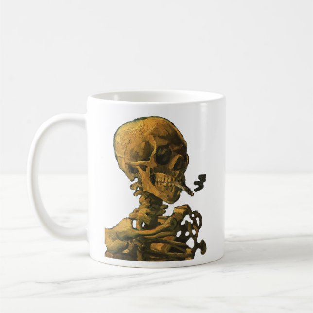Mug Squelette Fumer Van Gogh Art (Gauche)