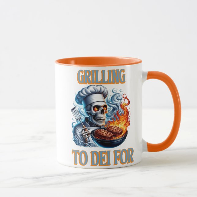 Mug Squelette grillant à flamme (Droite)