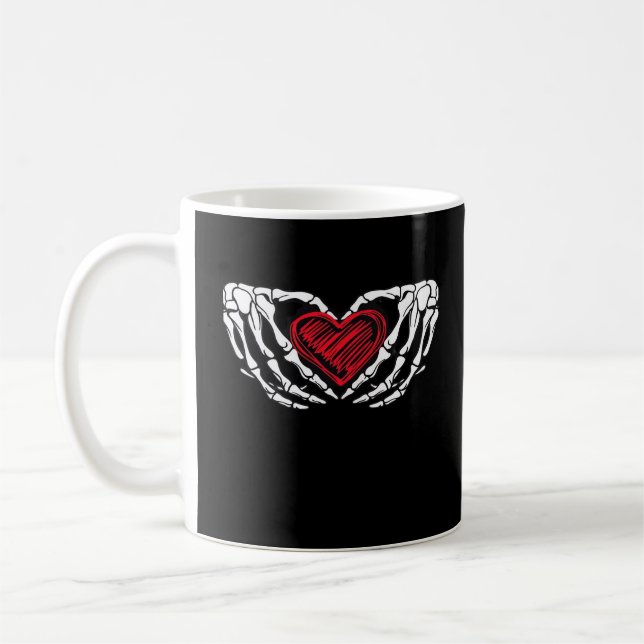 Mug Squelette Mains Avec Coeur Classique (Gauche)