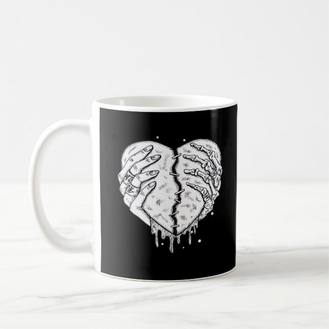 Mug Squelette Mains Coeur - Coeur gothique Classique (Gauche)