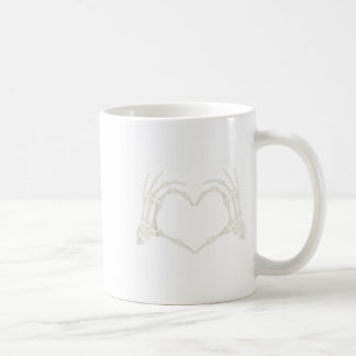 Mug Squelette Mains signe coeur Halloween