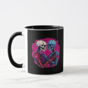 Mug Squelette traditionnel américain tenant main tatou