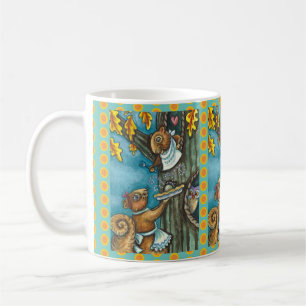MUG SQUIRRELS & OWL THANKSGIVING, MAISON ACORN PIE