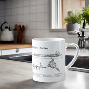 Mug SR-71 Blackbird - Plan directeur de l'avion BD
