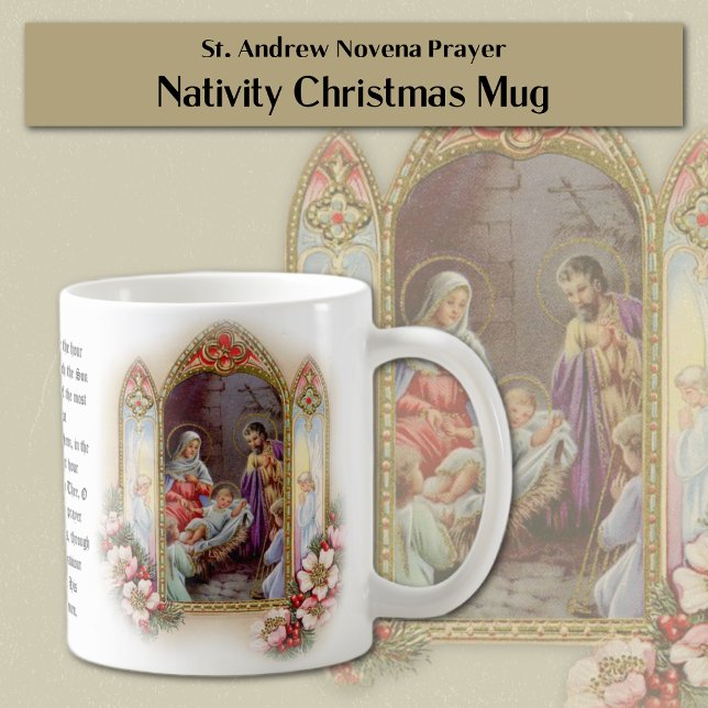 Mug St. Andrew Noël Avent Novena Sainte Famille (Christmas Nativity St. Andrew Novena Mug )