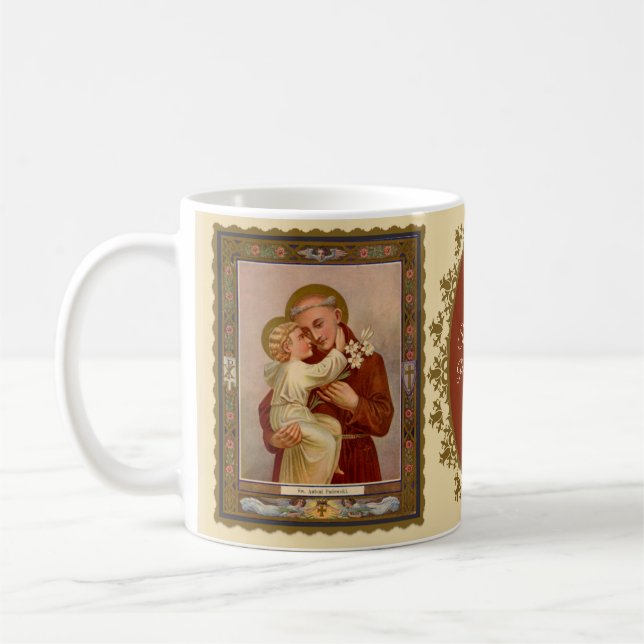Mug St Anthony catholique de bébé Jésus de Padoue (Gauche)