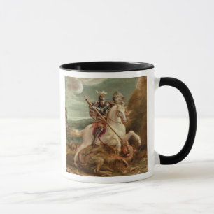 Mug St George massacrant le dragon, (huile sur le