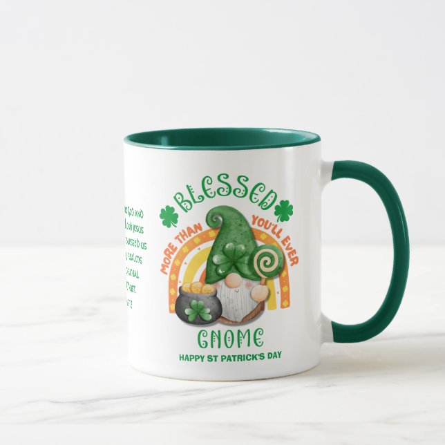Mug St Patrick's Day BLESSED Irish Gnome Christian (Droite)
