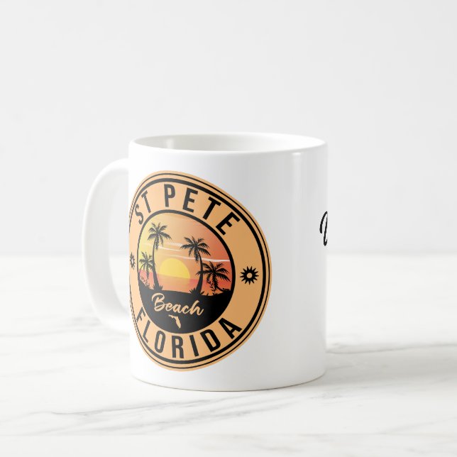 Mug St. Pete Beach Floride Souvenir Personnaliser (Devant gauche)
