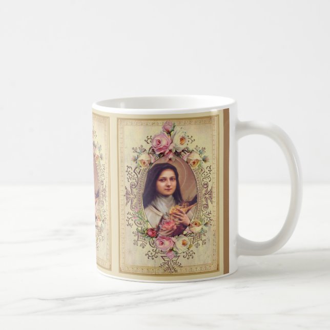 Mug St Therese le petit crucifix de roses de fleur (Droite)
