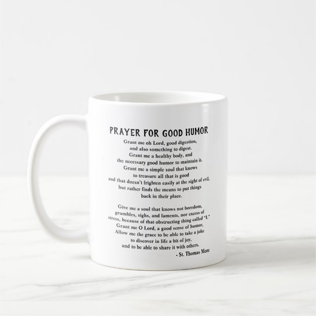 Mug St. Thomas Plus de prière pour le bon Humour (Gauche)