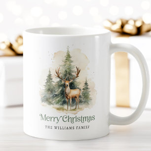 Mug Stag et arbres de Noël Joyeux nom de Noël