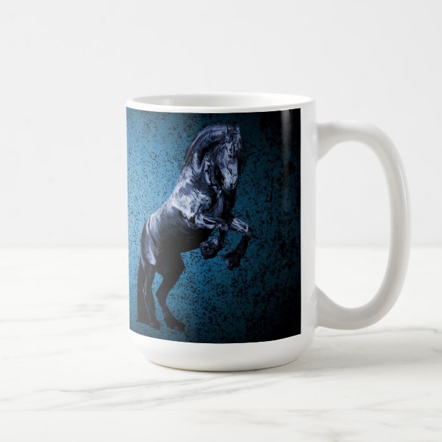 Mug Staline noir/beauté noire, bleu cheval (Droite)