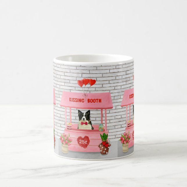 Mug Stand de baisers de Border Collie pour la Saint-Va (Centre)